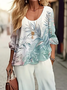 Women's Floral Printing Two-Piece Set Daily Long Sleeve Casual Spring/Fall Top With Pants Matching Set