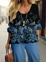 Women's Floral Printing Two-Piece Set Daily Long Sleeve Casual Spring/Fall Top With Pants Matching Set