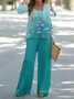 Women's Floral Printing Two-Piece Set Daily Long Sleeve Casual Spring/Fall Top With Pants Matching Set