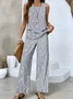 Women 3D Printing Two-Piece Set Daily Sleeveless Casual Summer Top With Pants Matching Set