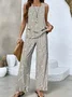 Women 3D Printing Two-Piece Set Daily Sleeveless Casual Summer Top With Pants Matching Set