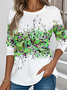 Women's 3D Printing Long Sleeve Tee T-shirt Crew Neck Vintage Spring/Fall Top