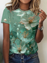 Women's Floral Short Sleeve Tee T-shirt Crew Neck Printing Casual Summer Graphic Tee Top