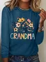 Women's Text Letters Long Sleeve Blouse_ Spring/Fall Crew Neck Daily Casual Top