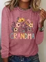 Women's Text Letters Long Sleeve Blouse_ Spring/Fall Crew Neck Daily Casual Top