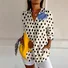 Women's Long Sleeve Shirt Spring/Fall Geometric Shirt Collar Daily Going Out Casual Top