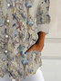 Women's Floral Long Sleeve Shirt Spring/Fall Buckle Shirt Collar Daily Casual Top