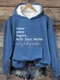 Women's Text Letters Spring/Fall Cotton Long Sleeve Casual Daily Hoodie