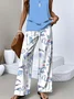 Women's Floral Two-Piece Set Daily Sleeveless Casual Summer Top With Pants Matching Set