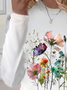 Women's Floral Long Sleeve Tee T-shirt Crew Neck Printing Casual Spring/Fall Graphic Tee Top