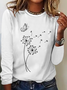 Women's Text Letters Long Sleeve Blouse_ Spring/Fall Crew Neck Daily Casual Top