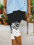 Women's Floral Capris Elastic Waist Pant Casual Summer Trousers