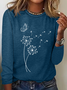 Women's Text Letters Long Sleeve Blouse_ Spring/Fall Crew Neck Daily Casual Top