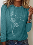 Women's Text Letters Long Sleeve Blouse_ Spring/Fall Crew Neck Daily Casual Top