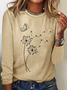 Women's Text Letters Long Sleeve Blouse_ Spring/Fall Crew Neck Daily Casual Top
