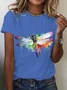 Women Text Letters Short Sleeve Tee T-shirt Crew Neck Casual Summer Top