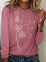 Women's Text Letters Long Sleeve Blouse_ Spring/Fall Crew Neck Daily Casual Top