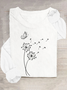 Women's Text Letters Long Sleeve Blouse_ Spring/Fall Crew Neck Daily Casual Top