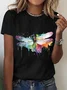 Women Text Letters Short Sleeve Tee T-shirt Crew Neck Casual Summer Top