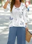 Women's Floral Printing Two-Piece Set Daily Long Sleeve Casual Spring/Fall Top With Pants Matching Set