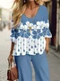 Women's Floral Printing Two-Piece Set Daily Long Sleeve Casual Spring/Fall Top With Pants Matching Set