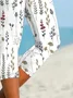 Women's Floral Capris Elastic Waist Pant Casual Summer Trousers