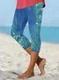 Women Butterfly Vintage Summer Capris Leggings