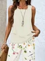 Women's Floral Printing Two-Piece Set Daily Sleeveless Casual Summer Top With Pants Matching Set