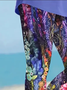 Women's Floral Capris Elastic Waist Pant Casual Summer Trousers