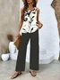 Women's Floral Printing Two-Piece Set Daily Sleeveless Casual Summer Top With Pants Matching Set