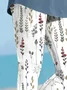 Women's Floral Capris Elastic Waist Pant Casual Summer Trousers