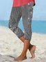 Women Butterfly Vintage Summer Capris Leggings
