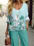 Women's Floral Printing Two-Piece Set Daily Long Sleeve Casual Spring/Fall Top With Pants Matching Set