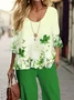 Women's Floral Printing Two-Piece Set Daily Long Sleeve Casual Spring/Fall Top With Pants Matching Set