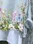 Women's Floral Long Sleeve Blouse_ Spring/Fall Printing V Neck Daily Casual Top