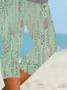 Women's Striped Capris Elastic Waist Pant Casual Summer Trousers