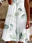 Women's Floral Short Sleeve Summer Printing Dress V Neck Daily Casual Knee Length T-Shirt Dress H-Line Dress