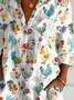 Women Geometric Long Sleeve Shirt Spring/Fall Shirt Collar Daily Casual Top