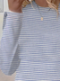 Women's Striped Long Sleeve Tee T-shirt Crew Neck Printing Casual Spring/Fall Top