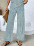 Women's Faux Denim Print Graphic Printing Two-Piece Set Daily Sleeveless Casual Summer Top With Pants Matching Set