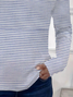 Women's Striped Long Sleeve Tee T-shirt Crew Neck Printing Casual Spring/Fall Top