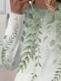 Women's Floral Long Sleeve Tee T-shirt Crew Neck Printing Casual Spring/Fall Top