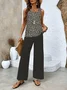 Women's Floral Printing Two-Piece Set Daily Sleeveless Casual Summer Top With Pants Matching Set