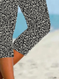 Women's Floral Capris Elastic Waist Pant Casual Summer Trousers