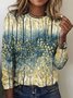 Women Floral Long Sleeve Tee T-shirt Crew Neck Casual Spring/Fall Top