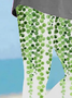Women's Floral Capris Elastic Waist Pant Casual Summer Trousers