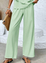 Women's Plain Two-Piece Set Daily Sleeveless Casual Summer Top With Pants Matching Set