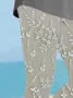 Women's Floral Capris Elastic Waist Pant Casual Summer Trousers