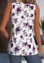 Women Sleeveless Tank Top Camisole Summer Floral V Neck Daily Casual Top