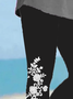 Women's Floral Capris Elastic Waist Pant Casual Summer Trousers